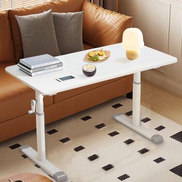 Стіл з регульованою висотою, стіл для роботи стоячи, меблі для навчання, 80 x 45 см, маленький стіл для дітей, стіл з регульованою висотою, білий, 80 x 45 x (63 - 90 см)