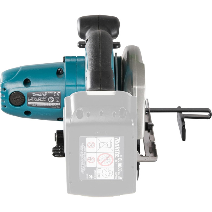 Акумуляторна ручна дискова пила Makita DSS501Z 51 мм 18,0 В (без акумулятора, без зарядного пристрою), синя