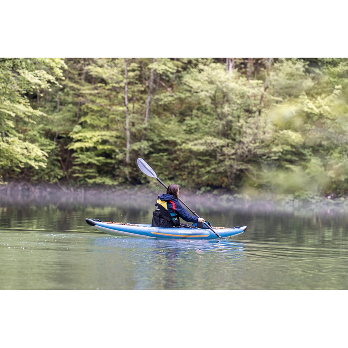 Каяк Spinera Tenaya 1/2/3 особи Міцний матеріал SpinTex Підлога Drop Stitch Сидіння з технологією повітряної подушки Стабільний та легкий Ідеальний універсальний та туристичний каяк Рюкзак преміум-класу аксесуари Tenaya 120, 345 x 87 см