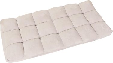 Крісло Mendler HWC-N43, Крісло-реклама з подушкою для підлоги, Складане крісло з 6 положеннями відкидання, Міцний каркас, Оксамит - Кремово-сірий