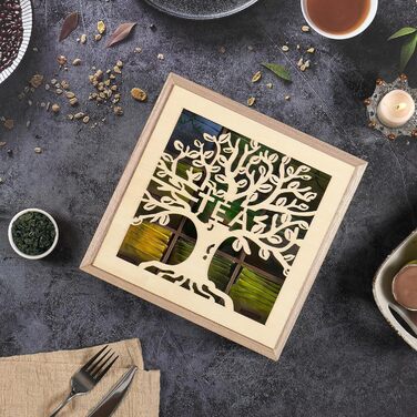 Чайна скринька, чайна скринька - дерев&39яна скринька для зберігання чаю, скринька для чайних пакетиків, чайний ящик для чайних пакетиків, цукру, кавових капсул, контейнер для зберігання з деревом життя та скляною кришкою для огляду, тримач для чайних пак