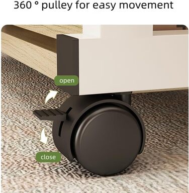 Мобільний комп&39ютерний стіл, портативний офісний стіл на колесах, стіл з регульованою висотою, офісний стіл для студентів та працівників, 80x40x60-90 см (чорний)