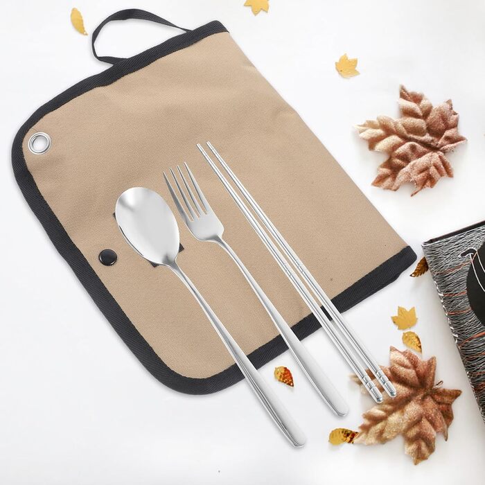 Набір посуду для пікніка та кемпінгових столових приборів Healifty з сумкою для перенесення, складний нейлоновий посуд для барбекю та походів на свіжому повітрі