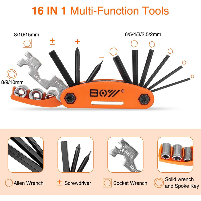 Набір для ремонту велосипедів Екстрений Все-в-одному