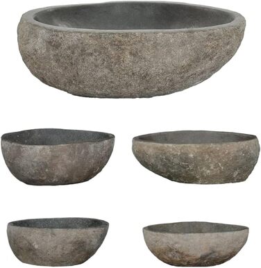 Умивальник річковий камінь овальний 29–38 см — натуральний камінь, ручна робота