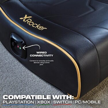 Дитяче ігрове крісло-гойдалка X Rocker Shadow 2.0 з аудіосистемою 2.0 - золотисте/чорне