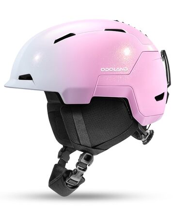 Унісекс-лижний шолом Odoland, шолом для сноуборду для чоловіків та жінок, юніорський розмір, оптимальний захист, система вентиляції, регульований розмір, сніговий шолом для дорослих для катання на лижах/сноуборді, розмір M (55-59 см), градієнтний рожевий