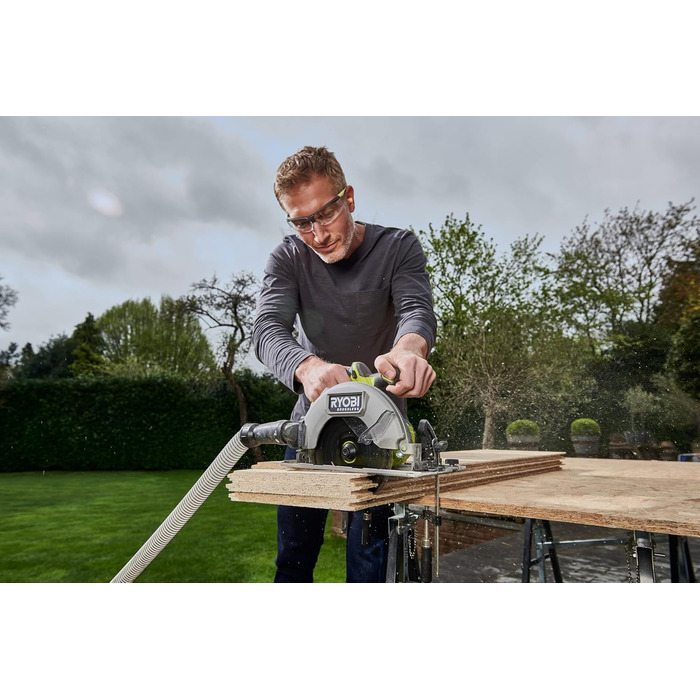 Безщіткова акумуляторна портативна дискова пила RYOBI 18 В ONE RCS18BL-0, пильний диск 184 мм, налаштування без інструменту, без а