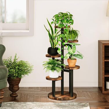 Дерев&39яна підставка для квітів Bamworld, підставка для рослин, полиця для рослин, зовнішня всепогодна 5-ярусна підставка, коричнева, декор для балкону, ґрунт для орхідей