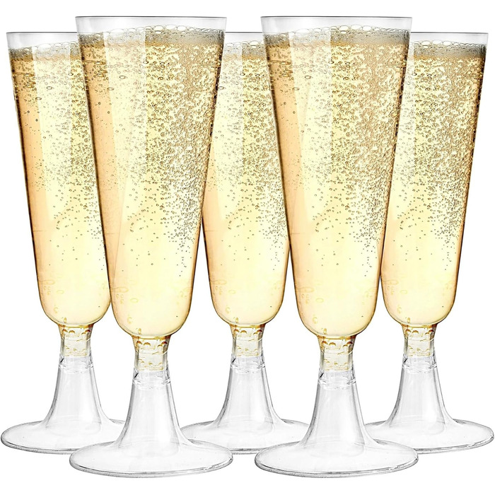Келихи для шампанського преміум-класу MATANA 48 пластикові, пластикові келихи для шампанського, 150 мл - багаторазові та стійкі -