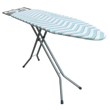 Дошка для прасування Casa Si Elegance 125x41 Grey/Blue Zigzag (CS93589G)