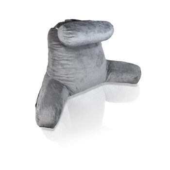 Подушка для читання Aidapt XL зі знімним підголівником, підлокітниками, поперековою опорою, чохлом, який можна прати, 2 кишенями, ручкою для перенесення, подрібненим пінополіуретаном, ідеально підходить для ліжка, ігор, перегляду телевізора або відпочинку