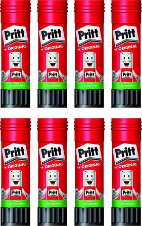 Клей-олівець Pritt 22 г, прозорий, що миється, знімний, без розчинників (8 шт. )