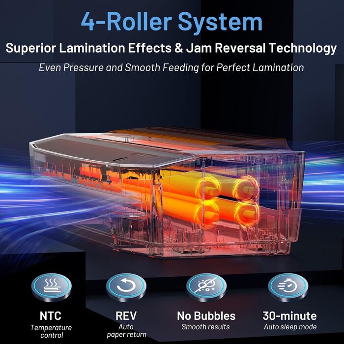 Ламінатор A3, високошвидкісний ламінатор 1000 мм/хв на 50 аркушів, комплект для ламінування з функцією реверсу, різак для паперу, закруглювач кутів, дирокол та кільце для палітурки для офісу, школи та дому, білий та сірий