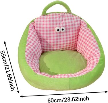 Дитячий диван-крісло MERIGLARE, дитяче крісло-диван, декоративне тканинне крісло зі спинкою, дитяче підлогове крісло з пухнастого оксамиту та шовкового наповнювача для ігрової кімнати, рожеве, L