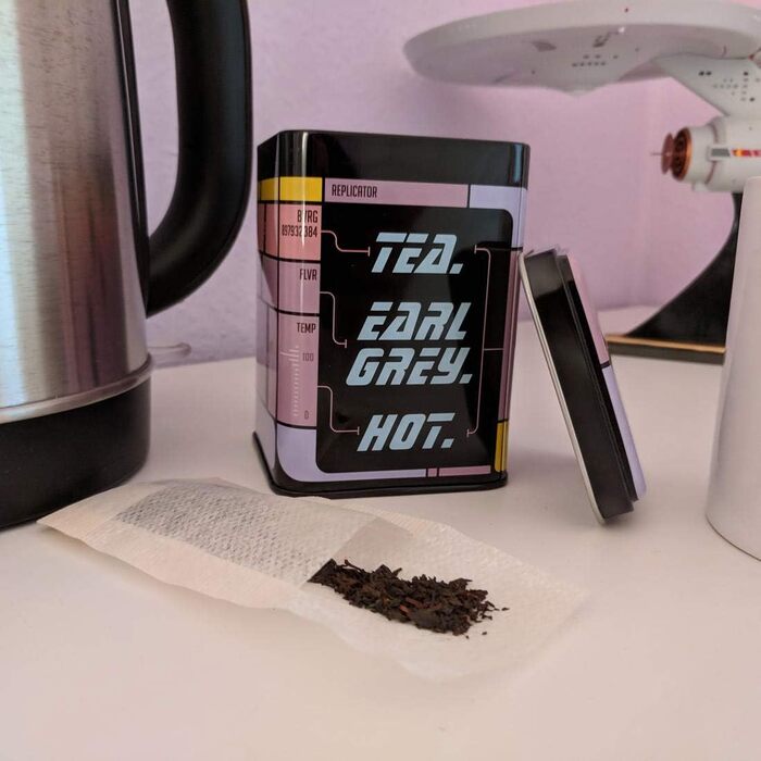 Бляшанка для чаю getDigital. Earl Grey. Гаряча - Бляшанка з кришкою для розсипного чаю - Зображення реплікатора з класичного науково-фантастичного серіалу, 500 мл
