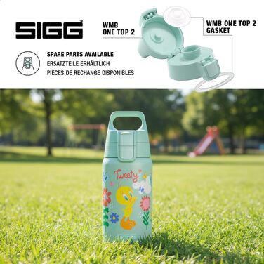 Дитяча пляшка для води з нержавіючої сталі - Shield One - Підходить для газованих напоїв - Герметична - Легка як пір&39їнка - Без BPA - 0,5 л Tweety