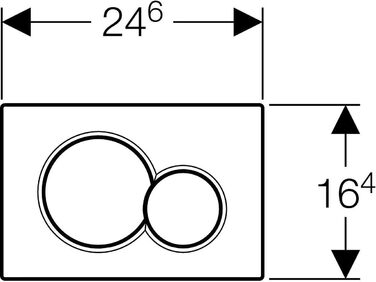 Панель змиву Geberit 115770115 Sigma01, пластик для 2-х об'ємного змиву (24,6x1,3x16,4 см, хром)