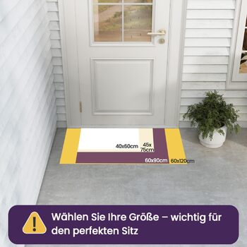 Килимок для вулиці DEXI, нековзкий, 60 x 90 см, миючий килимок для уловлювання бруду, водонепроникний, килимок для вхідних дверей, балконних або патіо дверей, сірий, 60 x 90 см (прямокутний)