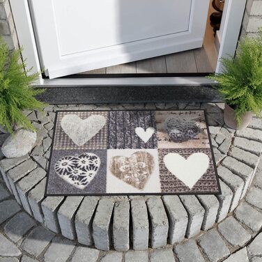 Килимок для входу та вітальні Salonloewe ALPENGLCK Hearts 50 x 75 см - Килимок для входу та килимок для очищення 50 x 75 см (прямокутний)