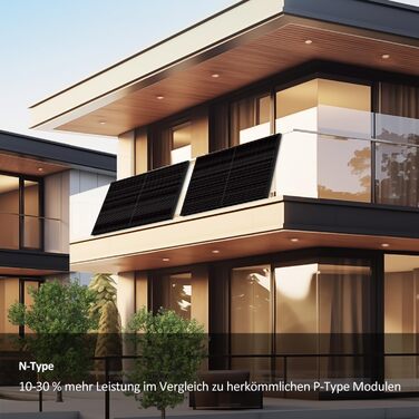 Балконна електростанція Haier 880 Вт, сонячна система з підключенням до мережі 800 Вт з 2 модулями по 440 Вт та інвертором, кабель 5 м, WiFi, 2 модулі по 440 Вт без монтажних кронштейнів