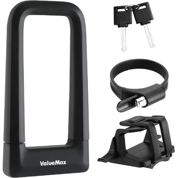 Велосипедний замок ValueMax U-Lock, міцний U-подібний замок із дужкою товщиною 14 мм, замок високої безпеки з кронштейном, 2 ключі, для велосипедів, електровелосипедів, мотоциклів та скляних дверей, чорний