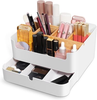 Організатор для косметики, зберігання косметики, контейнер для косметики, високоякісна багатофункціональна бамбукова косметичка з