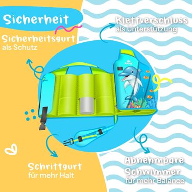 Дитячий рятувальний жилет KIDIZ L 5-9 років Засіб для плавання для хлопчиків та дівчаток, плавальний жилет для немовлят та малюків Плавальний жилет із застібкою на липучці Неопреновий плавальний жилет з водяним пістолетом Регульований ремінь безпеки, світ