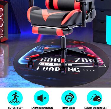 Килимок для ігрового крісла Capslpad для дерев&39яних підлог, нековзний захисний килимок для підлоги, гумовий килимок для ігрового контролера, комп&39ютерного крісла для ігрової кімнати, декор для домашнього офісу (круглий 120 см, чорний)