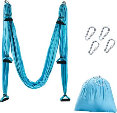 Гамак-гойдалка для повітряної йоги - гойдалка Flying Silk для фітнесу, антигравітація - навантаження 180 кг/400 фунтів (синій)