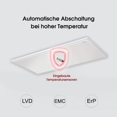 Інфрачервоний стельовий обігрівач з термостатом, 660 Вт, інфрачервоний стельовий обігрівач із захистом від перегріву, нагрівальна панель, енергозберігаючий електричний обігрівач - 1030 x 630 мм, 660 Вт стельове кріплення термостат