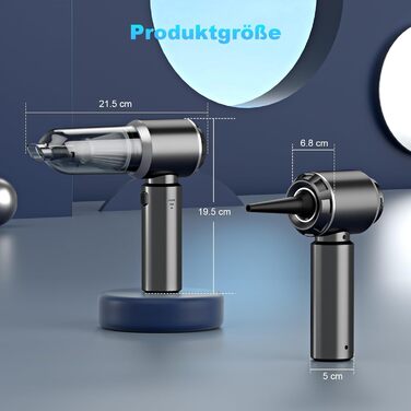 Акумуляторний ручний пилосос 2-в-1, акумуляторний ручний пилосос 18000PA, автомобільний пилосос Потужний, 3-швидкісний 200000 об/х
