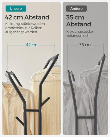 Вішалка для одягу на колесах, 2 шт. анги для одягу, Гардеробна штанга, Вішалка для одягу виготовлена з сталевих труб, Вантажопідйомність до 100 кг, Ширина 103,5 см, Багатофункціональне місце для зберігання, Чорний HSR107B01 Чорний 2 шт. анги