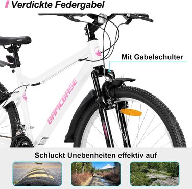 Жіночий гірський велосипед Hiland 26 дюймів, 18 швидкостей, жіночий гірський велосипед з V-подібними гальмами, міцний MTB для жінок, різні кольори, білий