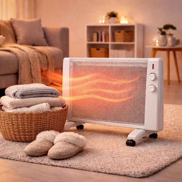 Інфрачервоний обігрівач Syntrox Germany 2400 Вт / Радіаційний обігрівач мобільний електричний обігрівач з термостатом та 4 режимами нагріву, тихий та безпиловий, окремостоячий пристрій з колесами та настінним кріпленням