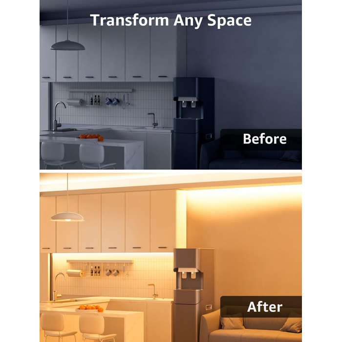 Світлодіодна стрічка Lepro 10M тепла біла, світлодіодна стрічка тепла біла 3000K з регулюванням яскравості, 2835 світлодіодна стрі