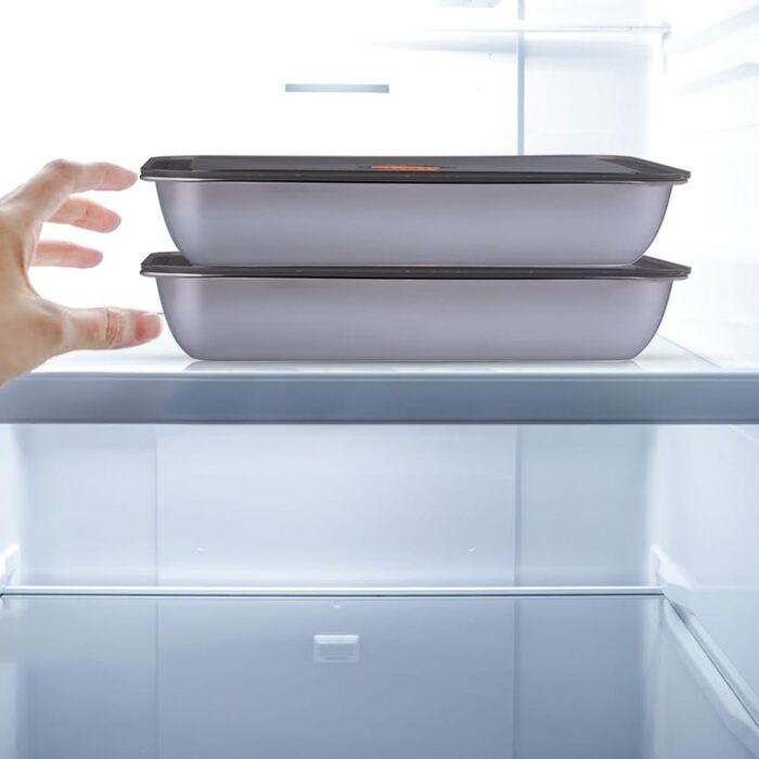 Набір з 4 контейнерів для делікатесів з нержавіючої сталі, коробки для зберігання сиру, м&39яса та ковбас Штабелюються, можна мити в посудомийній машині в холодильнику та морозильній камері З прозорою кришкою A-01