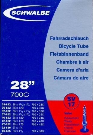 Велокамера, чорна, AV17 40 мм, комплект з 2 шт., 40