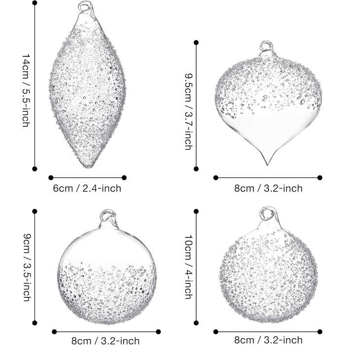 Різдвяні кульки для ялинки 8 шт KI Store