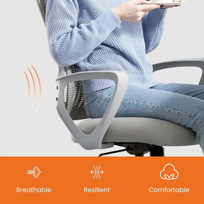 Ергономічне офісне крісло Sweetcrispy Plus, сітка, сірий Опис продукту