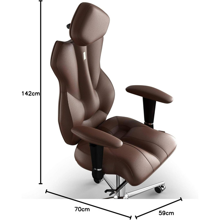 Ергономічне офісне крісло для керівника KULIK SYSTEM - Зручне та регульоване крісло з підтримкою спини та поперекового відділу для тривалої роботи Запатентована конструкція для полегшення спинки Натуральна шкіра ROYAL кольору віскі