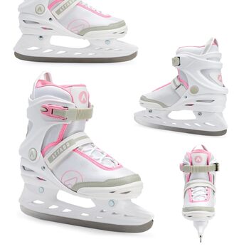 Жіночі ковзани ATTABO Tora для активного катання застібка на пряжці та липучці, міцна підтримка щиколотки, леза з нержавіючої сталі, комфорт та безпека для початківців та досвідчених ковзанярів, елегантний класичний дизайн, білі, розмір 40