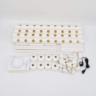 Шаровий набір для гідропонічного вирощування з 36 посадковими місцями, системи вирощування рослин без ґрунту з ПВХ з водяним насосом. Набір для гідропонічного вирощування для вирощування овочів і фруктів на балконах, садах, патіо та подвірях., 1-