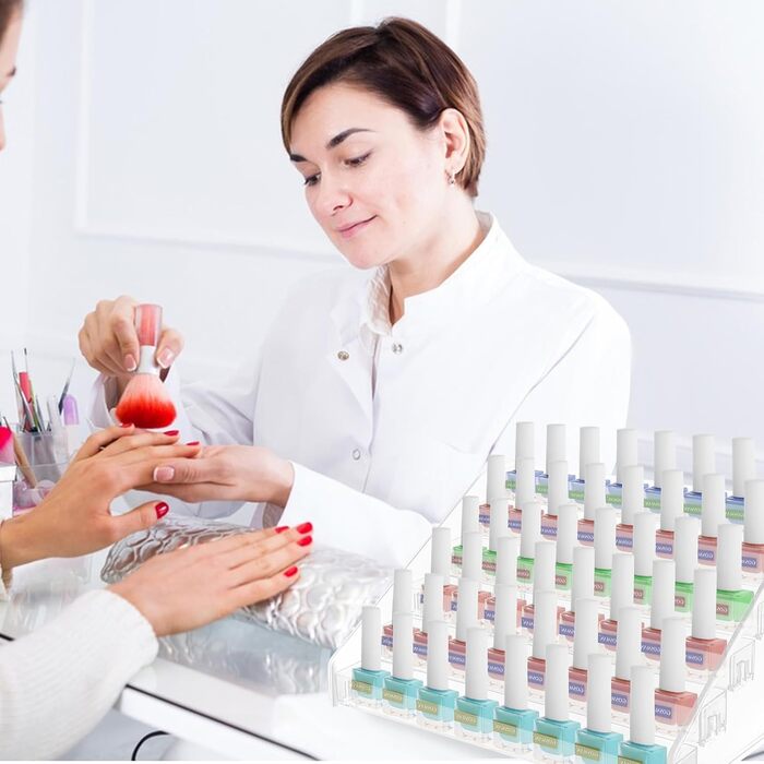 Набір для зберігання лаків для нігтів із 2 предметів, 6-рівневий органайзер для лаків, акрилова полиця для лаків, органайзер для ефірних олій, косметики, губної помади