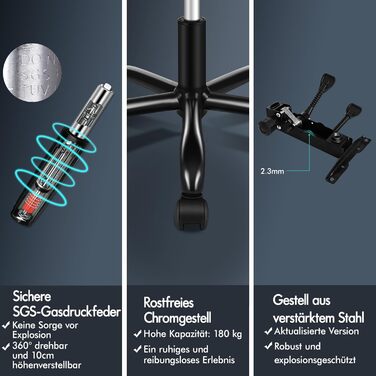 Ергономічне офісне крісло ALFORDSON серії Black Linen BOSS з кутом нахилу 150°