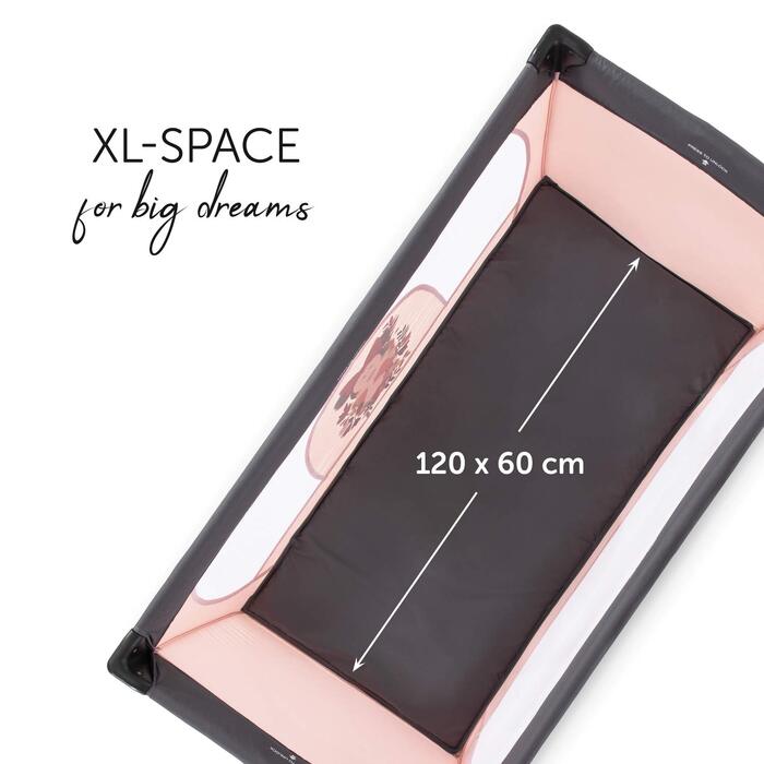 Дитяче дорожнє ліжечко hauck Dream N Play від народження до 15 кг, маленьке, складне, в комплекті сумка для перенесення та складна основа, лежача поверхня 120 x 60 см (Disney Minnie Sweetheart) Minnie Sweetheart