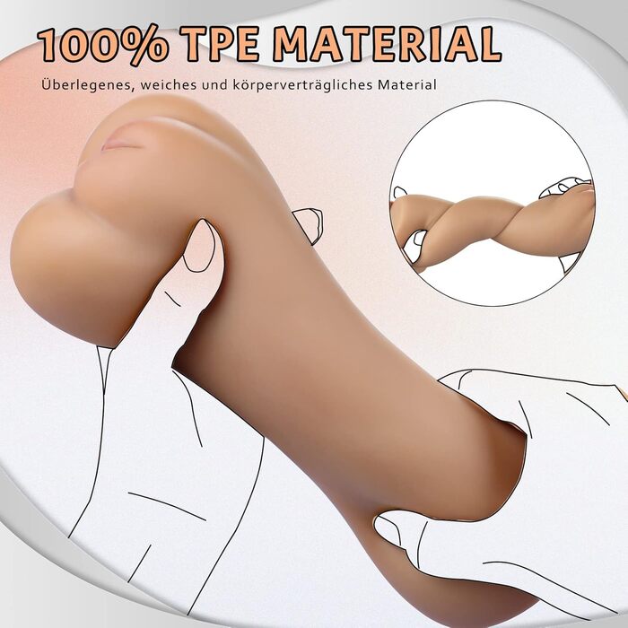 Преміальний мастурбатор для чоловіків, реалістичний дизайн з багатошаровою текстурою, високоякісний TPE для приємного до шкіри, зручна та непомітна іграшка для релаксації