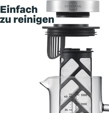 Кавоварка SILBERTHAL Glass 1.2 л - кавоварка холодного заварювання з фільтром для холодного заварювання кави - також для гарячого чаю - з покращеним фільтром 2024. Машина для холодного заварювання 1,2 л