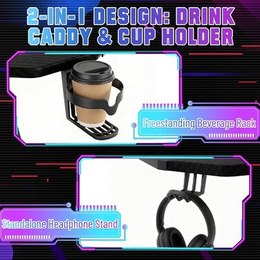 Ігровий стіл Storeo Imp, 140 x 60 см, МДФ / сталь / вуглецеве волокно, чорний