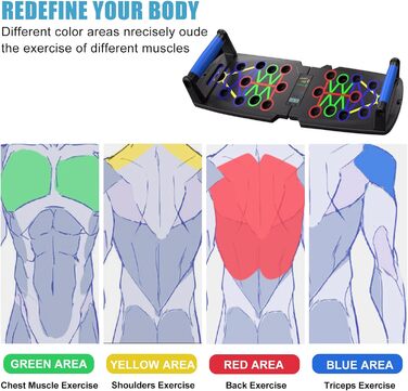 Набір преміум-дощок для віджимань, дошка для віджимань WIYETY з ручками для віджимань, дошка для віджимань для тренування всього тіла та ефективних віджимань